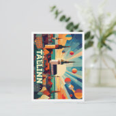 Tallinn Estland Reis artistiek kleurrijk Briefkaart (Staand voorkant)