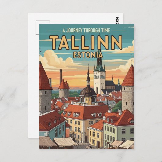 Tallinn Estland Reizen Briefkaart (Voorkant / Achterkant)