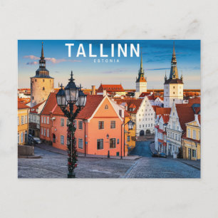 Tallinn Estland Street Illustratie Briefkaart