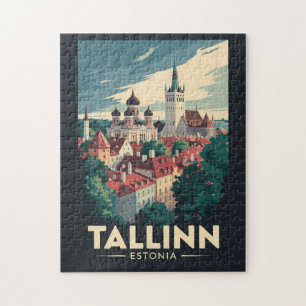 Tallinn Estland Travel Art Vintage Legpuzzel