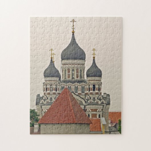 Tallinn kathedraal en toren uitzicht puzzel (Verticaal)