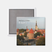 Tallinn Old Town Estonia Magnet Magneet (Voorkant / Achterkant)