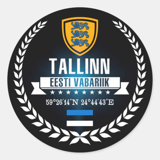 Tallinn Ronde Sticker (Voorkant)