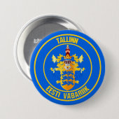 Tallinn Round Emblem Ronde Button 7,6 Cm (Voorkant /achterkant)