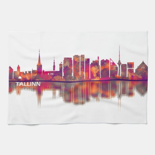 Tallinn Skyline Theedoek (Horizontaal)
