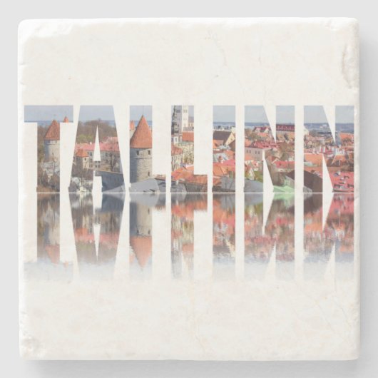 Tallinn-tekst samengesteld uit de oude stad stenen onderzetter (Voorkant)