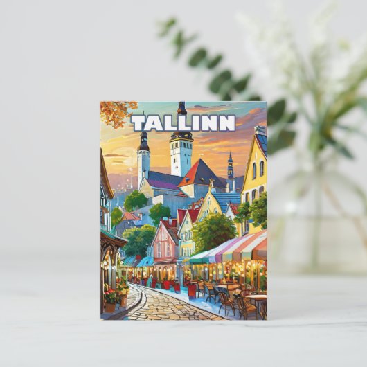 Tallinn, waar geschiedenis en moderniteit samengaa briefkaart (Staand voorkant)