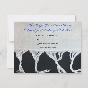 Tallit Tallis Bar Bat mitzvah Invitation Inv Répon