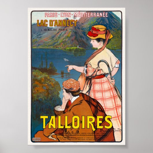 Talloires. Lac D'annecy Poster vintage 1910 (Devant)