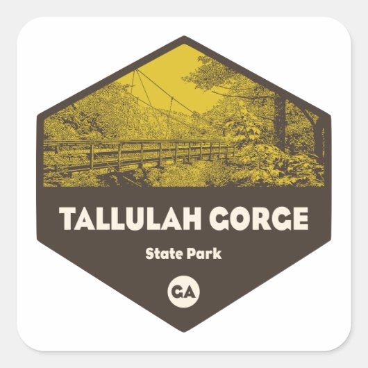 Tallulah Gorge State Park Georgia Vierkante Sticker (Voorkant)
