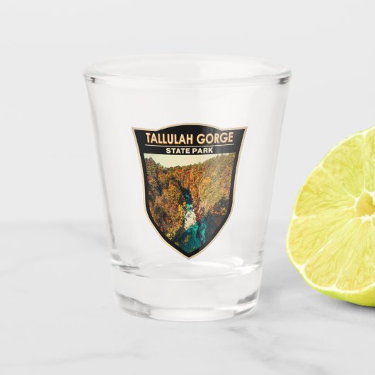 Tallulah Gorge State Park Georgia Waterverf Shot Glas (Voorkant)