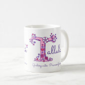 Tallulah nom signifiant lettre de doodle T art mug (Devant droit)