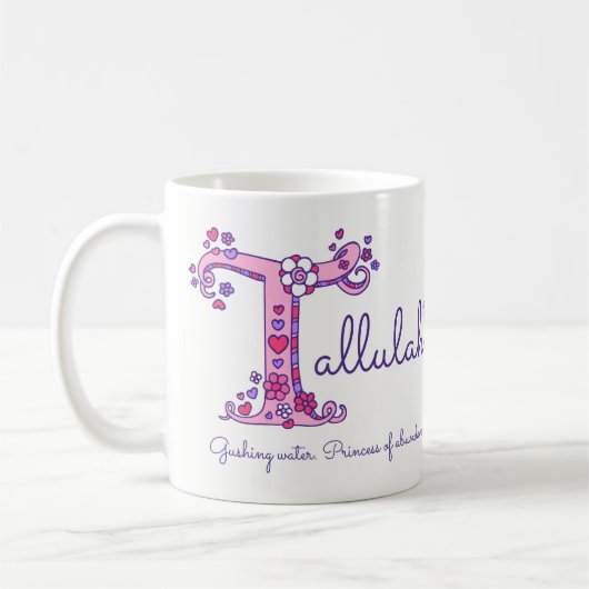 Tallulah nom signifiant lettre de doodle T art mug (Gauche)