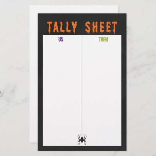 Tally Sheet Halloween Celebration Bunco Game (Voorkant / Achterkant)
