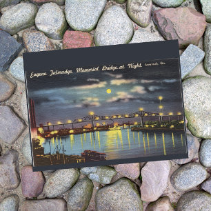 Talmadge-brug Nacht Savannah GA retro Briefkaart