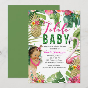 Talofa Tropische Bloemige Baby Meisje Vintage Show Kaart