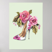 Talon haut avec affiches en fleurs (Devant)