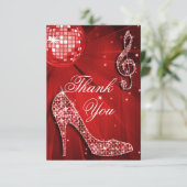 Talons à paillettes boule disco rouge Merci (Debout devant)