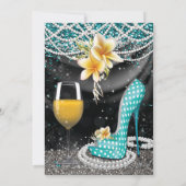 Talons et boissons Dames Invitations d'anniversair (Dos)