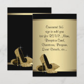 Talons hauts en or noir RSVP (Devant / Derrière)