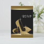 Talons hauts en or noir RSVP (Debout devant)