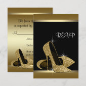 Talons hauts en or noir RSVP (Devant / Derrière)