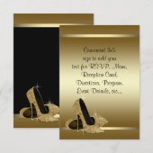 Talons hauts en or noir RSVP (Devant / Derrière)