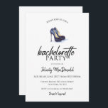 Talons noirs chauds, invitations de partie de<br><div class="desc">Talons noirs chauds, invitations de partie de Bachelorette. Obtenez vos talons hauts chauds et peu robe noire, c'est une nuit de dames ! En l'honneur du bachelorette, cette invitation est conçue avec un style d'aquarelle, noircit les chaussures gîtées par haute avec un petit accent noir de sac à main sur...</div>