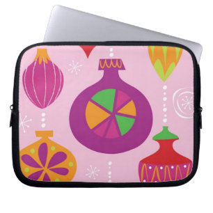 Talrijke kerstversiering, geïllustreerd in verschi laptop sleeve