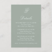 Talula Sage Green Elegant Wedding Informatiekaartje (Voorkant)