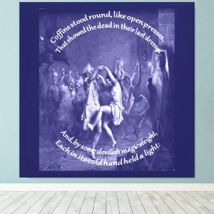 Tam O Shanter Burns Night citaat in blauw Canvas Afdruk