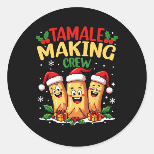 Tamale Crew Grappig Mexicaanse Kerstman T Ronde Sticker