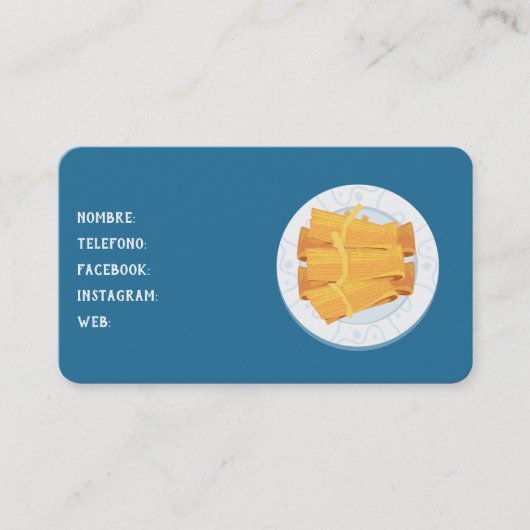 Tamales aangepaste QR-code Visitekaartje (Voorkant)