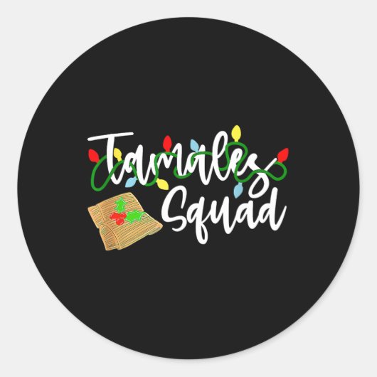 Tamales Squad Tamales Crew Fun Christmas Ronde Sticker (Voorkant)