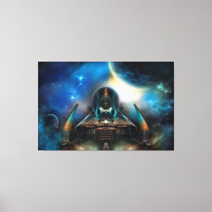 Tamalin 5 Science Fiction Artwork Stretched Canvas Afdruk