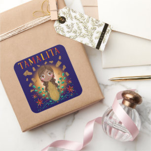Tamalita Tamal Zia Flowers Tamales Vierkante Sticker