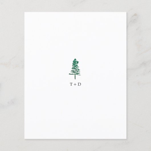 Tamara Pine Tree Modern Wedding Save the Date (Achterkant)