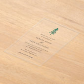 Tamara Pine Tree Modern Wedding Save the Date Acryl Uitnodigingen (Laagn)