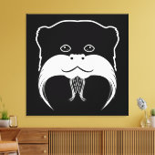Tamarin Monkey Face Silhouette Canvas Afdruk (Insitu (Woonkamer))