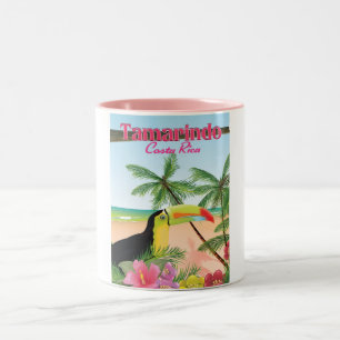 Tamarindo Costa Rica strand vakantieposter Tweekleurige Koffiemok