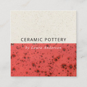 TAMATO RED CERAMIC POTTERY GLAZED SPECKLED TEXTURE VIERKANTE VISITEKAARTJE