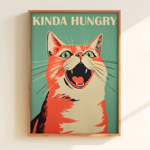 Tamboerige Kat Print Grappige Keuken Muur Kunst Pr