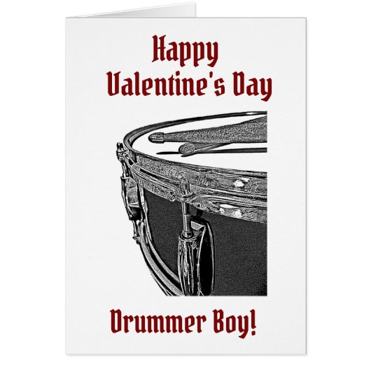 Tambour Boy Valentine Card Snare Drum Sticks (Devant)