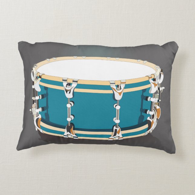 Tambour - coussin gris d'accent (Dos)