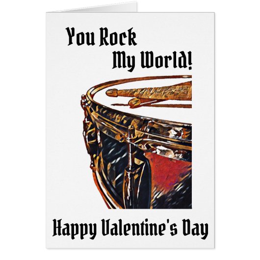 Tambour Valentine Card Musicien Snare Drum Card (Devant)