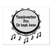 Tambourine, zwart en wit rubberstempel (Afrduk)