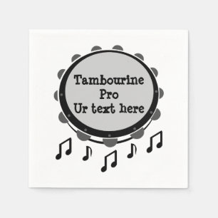 Tambourine, zwart en wit servet