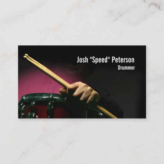 Tambours à tambour à tambour Carte de visite rouge (Devant)