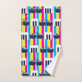 Tambours de musique Touches de piano rayures color (Serviette à main)