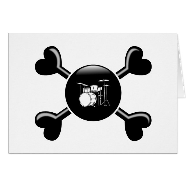 Tambours d'os croisés (Devant horizontal)